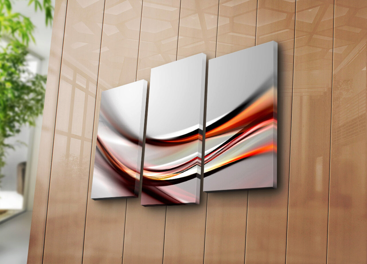 Tablou decorativ, 3PATK-106, 20 x 39 cm, 2 piese, Multicolor - imagine 5